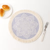 Round Nordic Style Fringed Cotton Placemat