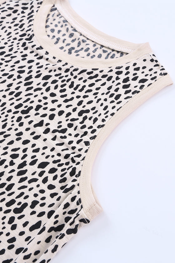 Black Dotted Print Casual Tank Top for Women | Available in 5 Colors