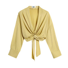  Front Knotted Long-Sleeved Shrug