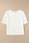 White Eyelet Puff Sleeve Blouse | Available in 3 Colors