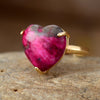 Pink Marbled Heart Adjustable Ring