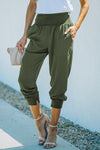 Green Casual Pocketed Elastic Waist Joggers | Available in 4 Colors