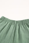 Khaki Casual Pocketed Ruffle High Waist Shorts