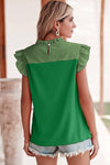 Bright Green Two Tone Blouse