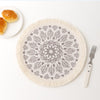 Round Nordic Style Fringed Cotton Placemat