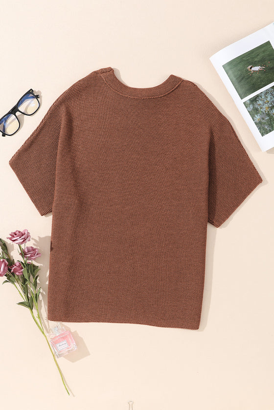 Coffee Batwing Sleeve Sweater | Available in Beige