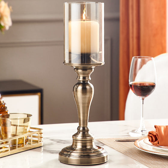 Elegant European Style Candle Holder in Brass Finish