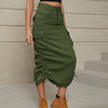 Women's Long Cargo Skirt in Green, Black, or Khaki