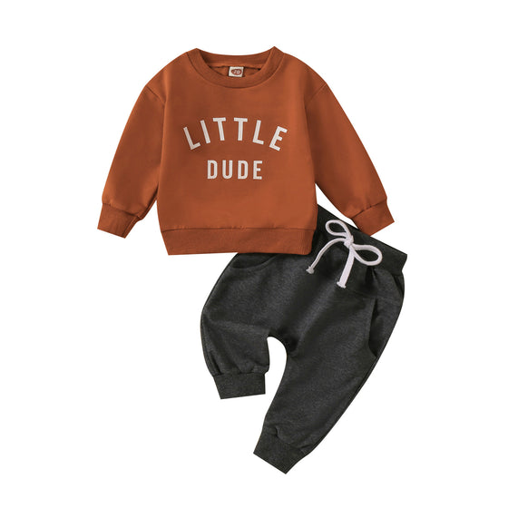 Baby and Toddler's Little Dude Sweat Shirt and Pants