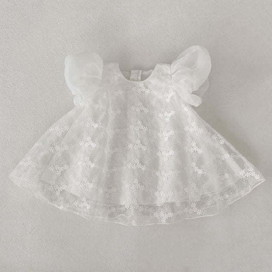 Baby Princess Hundred Days Banquet Clothes Puff Short Sleeve Cotton Lace Skirt