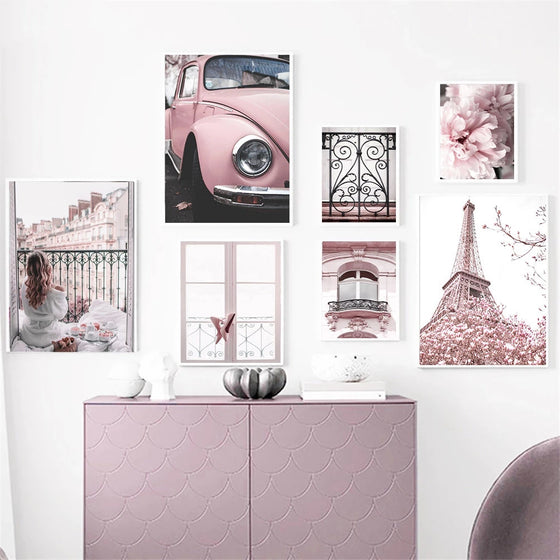 Pink Paris Canvas Prints | Available in Several Sizes