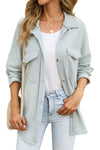 Grey Textured Button Up Shirt Shacket with Pockets | Available in 4 Colors