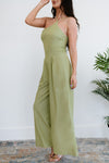 Green Asymmetric Wide Leg Jumpsuit