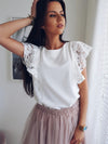 Laced Sleeved White Shirt