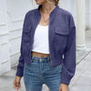 Solid Color Faux Sued Jacket for Women