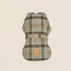 Beige Plaid Cotton Felt Dog Coat