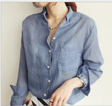  Linen Long-Sleeved Button-up Shirt