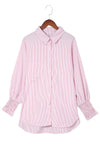 Light Blue Striped Button-up Shirt | Available in 3 Colors