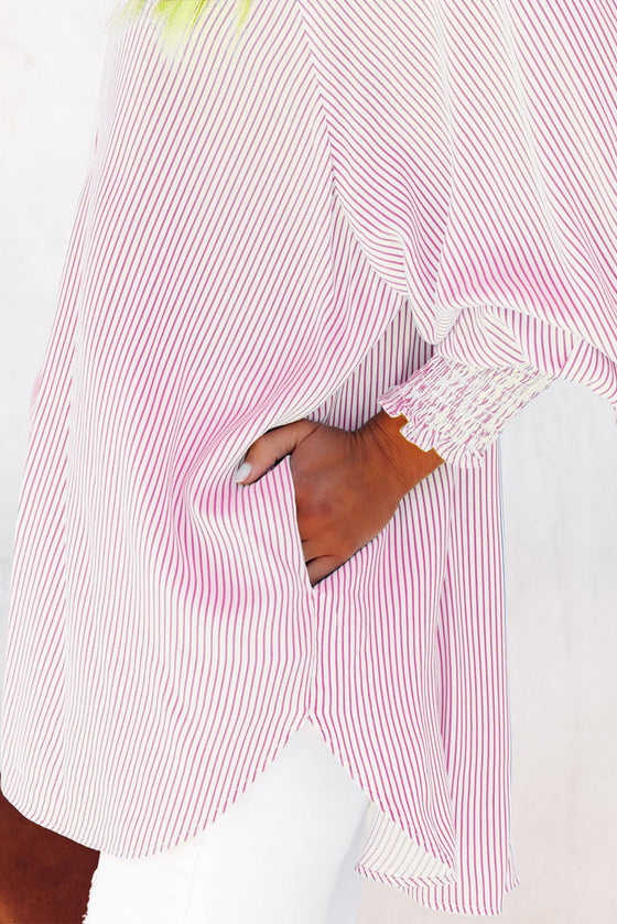 Light Blue Striped Button-up Shirt | Available in 3 Colors