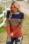 Color Block Ribbed Lace Crochet Sleeves Shirt for Women | Available in 2 Colors