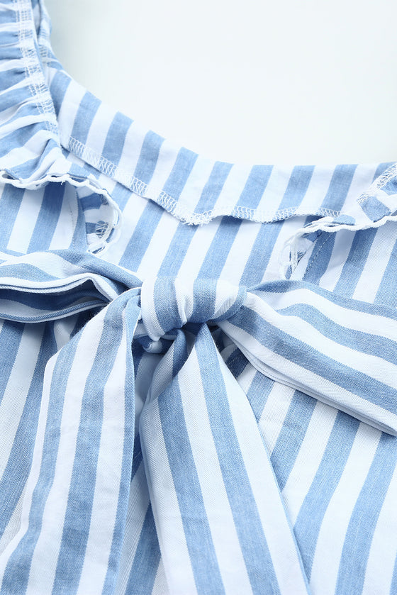 Blue Striped Sleeveless Shirt