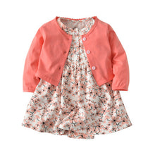  Pink Cherry Blossom Baby Dress with Matching Coral Sweater