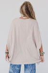 Light Pink Batwing Sleeve Oversized T Shirt