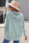 Grey Batwing Sleeve Casual Pocket Henley Hoodie | Available in 7 Colors