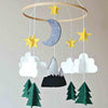 Felt Star and Moon Baby Crib Mobile Toy