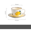 Retro Lemon Ceramic Coffee Cup and Saucer