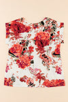 Red Floral Print Blouse for Women