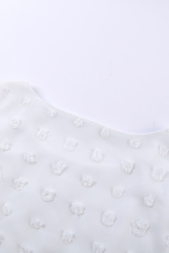 White Swiss Dot Summer Top