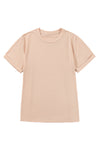 Pink Solid Color Basic Crew Neck Plain Tee | Available in 7 Colors