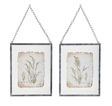  Set of 2 -Wild Grass Print Framed in Metal