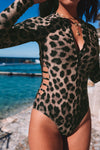 Leopard Print One Piece Swimsuit