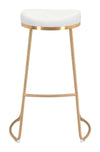 Set of 2 Bree Counter Stools in White and Gold