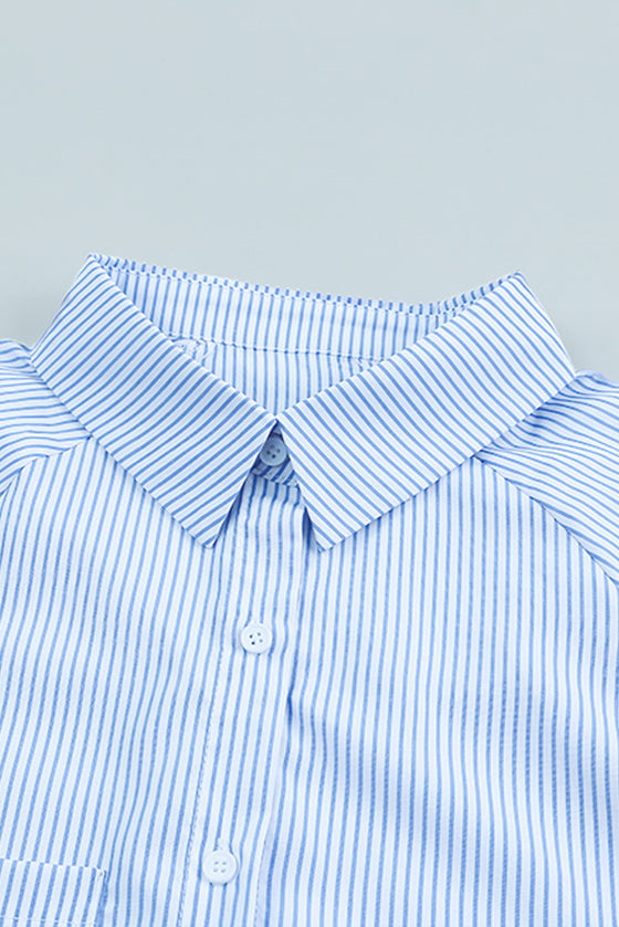 Light Blue Striped Button-up Shirt | Available in 3 Colors