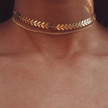  Fishbone Choker Necklace | Available in Silver or Gold Finish