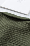 Khaki Lattice Texture Pockets Button Up Quilted Shacket | Available in 4 Colors