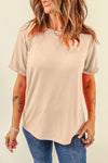 Pink Solid Color Basic Crew Neck Plain Tee | Available in 7 Colors