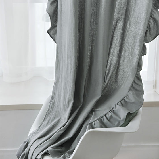 Cotton Pleated and Ruffled Window Curtain Panel