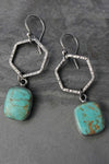 Green Vintage Style Turquoise Geometric Drop Earrings