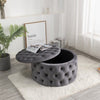 Tufted Velvet Storage Ottoman