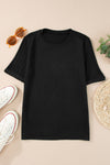 Black Ribbed T-shirt | Available in 3 Colors