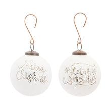  2 Sets of Festive Glass White Glass Christmas Ornaments