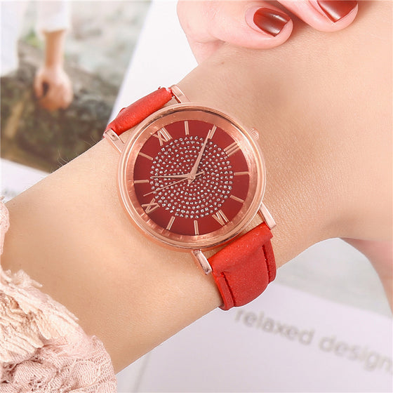 Rose Gold Watch with White Leather Band | Available in 3 Colors