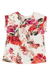 Red Floral Print Blouse for Women