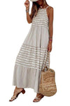 Grey Tie Dye Spaghetti Strap Summer Maxi Dress