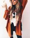 Solid color long-sleeved knitted jacket