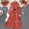 Long Pleated Chiffon Dress